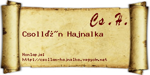 Csollán Hajnalka névjegykártya